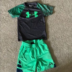 Little boys under armor shorts and t-shirt